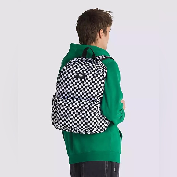 Vans Old Skool Check Backpack Black & White - Picture 2 of 7
